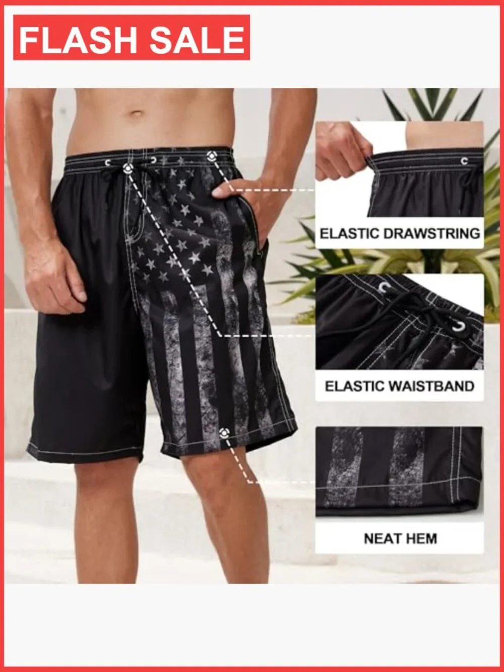 Mens Swim Trunks with Compression Liner 9